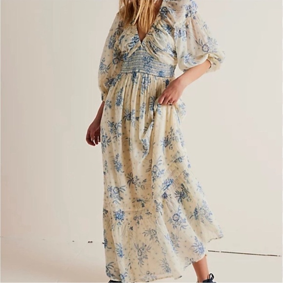 Free People Golden Hour Maxi Dress Tea Combo Size M NEW - Picture 5 of 16